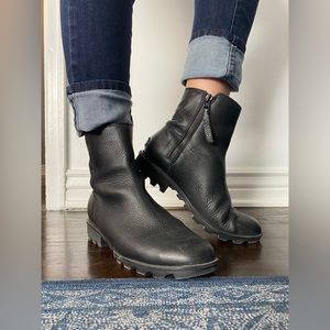 Sorel Emelie Zip Leather Ankle Boots Waterproof